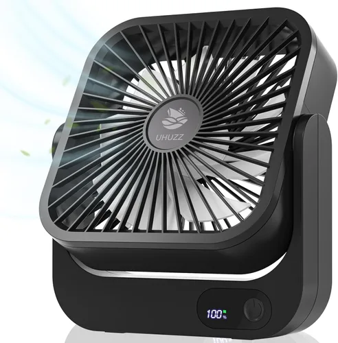 UHUZZ Ventilador magnético aprobado para cruceros – Recargable y enchufable, 5 velocidades ajustables, operación silenciosa, vida útil de la batería