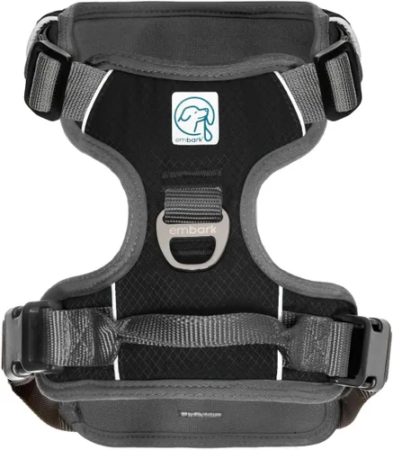 Miniatura 3 de Embark Active arnés de perro, fácil de encendido y apagado con parte delantera y trasera correa accesorios & mango de control – no tirar de Negro