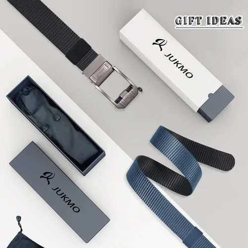 Miniatura 5 de JUKMO Cinturón de trinquete reversible, cinturón de trabajo táctico de nailon con hebilla deslizante automática