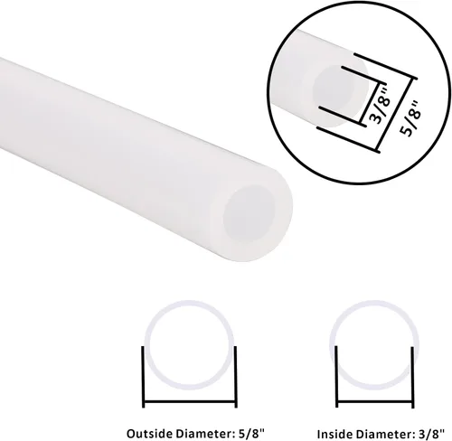 Miniatura 6 de Tubo de silicona – 3/8" ID 5/8" OD Grado alimenticio Flexible Grueso para bombeo de elaboración casera de cerveza, transferencia, longitud de 8