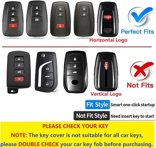 Miniatura 2 de Funda para llavero de coche para Toyota 86 GT86 Avalon C-HR Camry Corolla Highlander Prado Prius RAV4 carcasa de fibra de carbono, Negro / rojo +