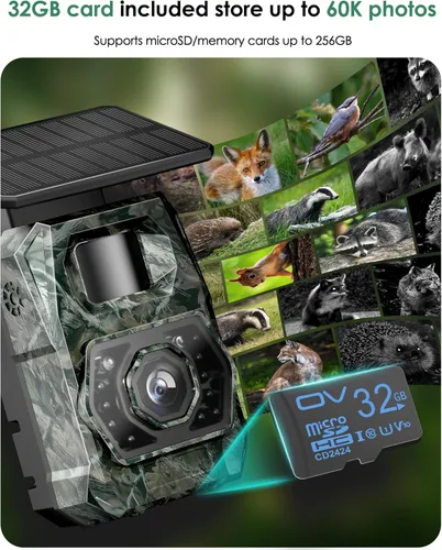 Miniatura 11 de Cámara de Rastreo Solar WiFi Bluetooth - Cámaras de Caza con Visión Nocturna, Sensor de Movimiento, Impermeable, Cámara de Ciervos Recargable