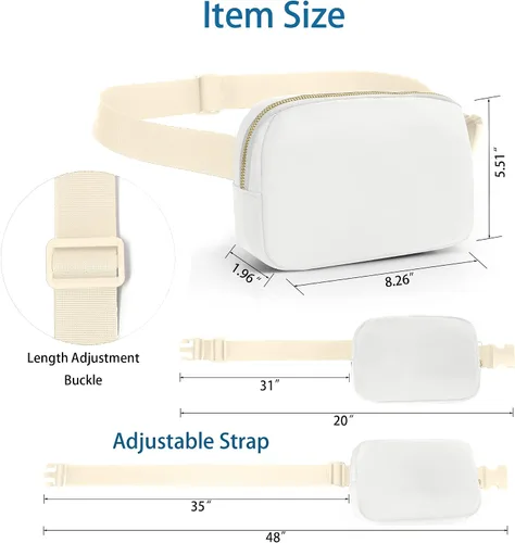 Miniatura 4 de TSINTOHU Riñonera cruzada con cinturón ajustable para mujeres y hombres, riñonera impermeable a la moda, correa ajustable para correr, caminar
