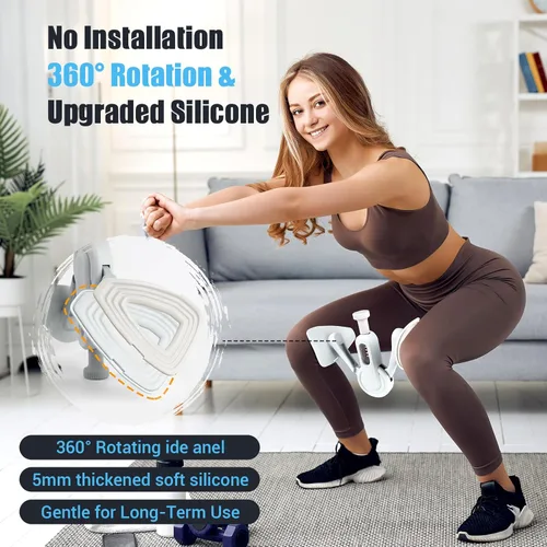 Miniatura 3 de Ejercitador interior de muslo para mujer, entrenador de muslos ajustable con bandas de resistencia para terapia física para mujeres, para yoga, dar