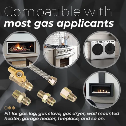 Miniatura 7 de F271239 Kit universal de conexión de electrodomésticos de gas para calentadores de garaje, estufas de gas, calentadores montados en la pared