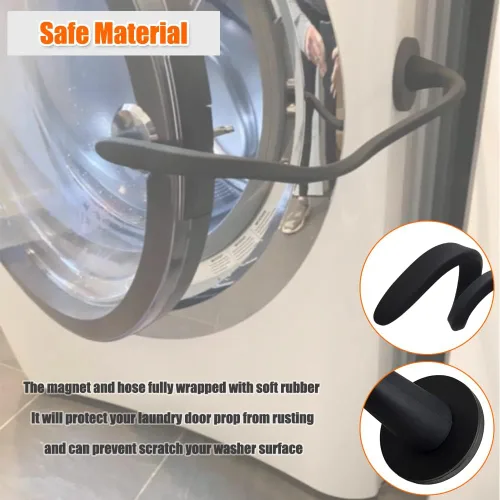 Miniatura 5 de Soporte y tope para puerta de lavadora de carga frontal, soporte de puerta de lavadora removible con base magnética de 43mm, tope flexible