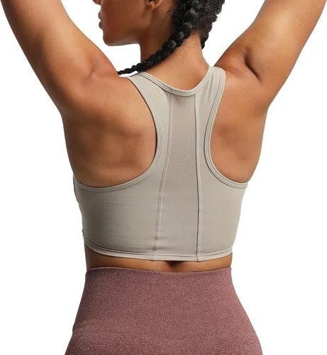 Miniatura 3 de Aoxjox Sujetadores deportivos de entrenamiento para mujer, sin espalda, Viviana, brasier de malla acolchada, camiseta corta sin mangas para yoga