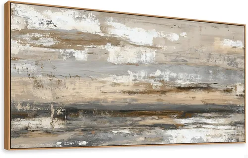 Miniatura 12 de HUADAOART Arte para pared, pintura abstracta, arte moderno, fondo dorado y azul, impresiones en lienzo para sala de estar, dormitorio, obras de arte