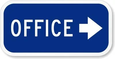 SmartSign -K-5376-EG Letrero "Office" con flecha derecha | 6" x 12" Aluminio reflectante de grado de ingeniero 3M