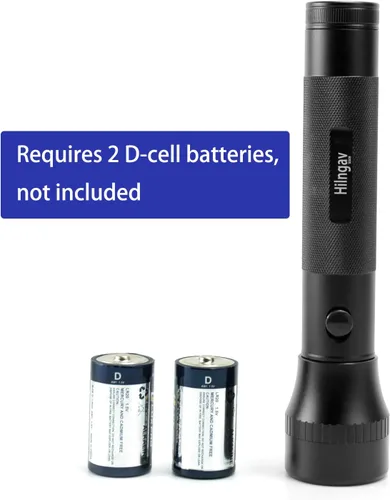 Miniatura 3 de Linternas LED Grandes de Batería D de 2 Celdas de Servicio Pesado, Linterna Antorcha de Aleación de Aluminio de Modo Único con Zoom, Linterna