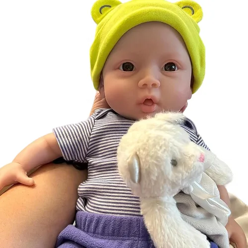 YIQI Muñeca de bebé recién nacido de silicona completa de 18.5 pulgadas, no de vinilo, de silicona suave, muñeca realista reborn, regalo Blanco