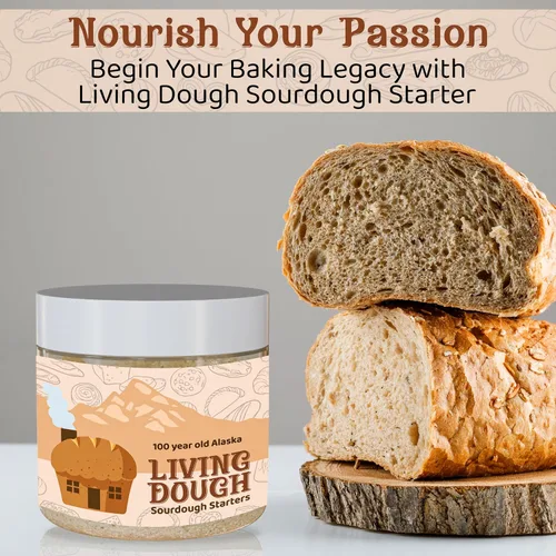 Miniatura 3 de Living Dough - Cultura de Masa Madre Amistosa Amish de 55 Años - Masa Madre Dulce y Orgánica para Hornear - Para Pan Artesanal, Masa para Pizza