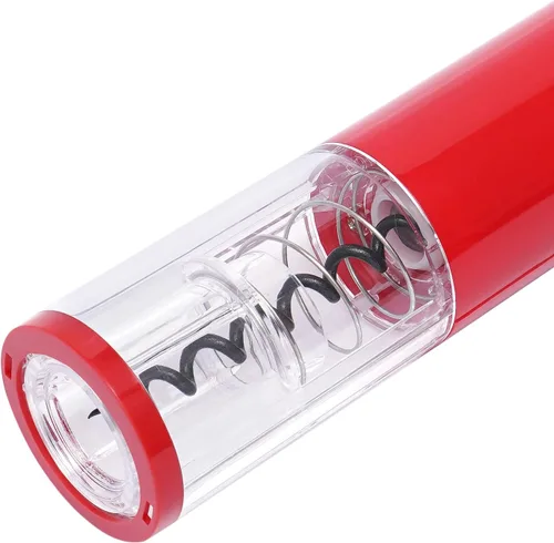 Miniatura 6 de Abrebotellas de vino eléctrico rojo, abridor automático de botellas de vino eléctrico con batería Sacacorchos de acero inoxidable con cortador