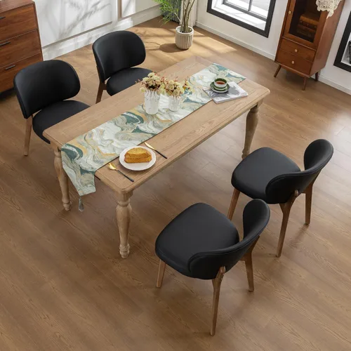 Miniatura 15 de YOUNIKE Silla de comedor con respaldo alto, silla única de cocina estilo moderno de mediados de siglo, silla acentuada sin brazos de tela bouclé