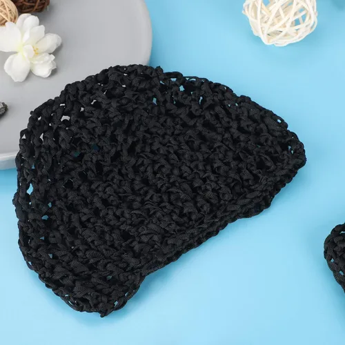 Miniatura 7 de Etercycle 2 piezas de malla de ganchillo para el cabello, redecilla de ganchillo de punto de rayón suave, gorra de dormir de ganchillo para mujer