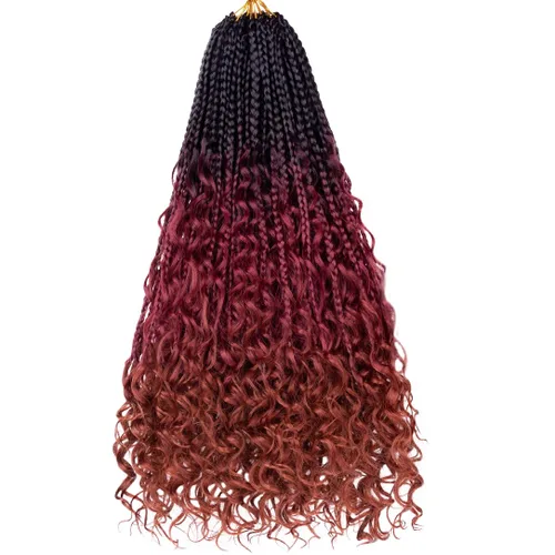 Miniatura 33 de Beverlee Goddess Box - Trenzas de ganchillo de 8 pulgadas, 8 paquetes de trenzas de ganchillo bohemias, extremos rizados, pelo sintético rizado
