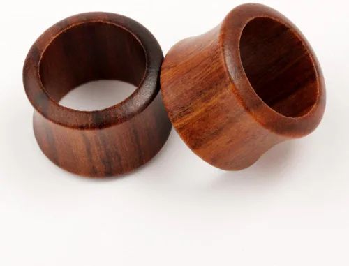 Miniatura 3 de TBOSEN - Juego de 4 pares de medidores de madera, dilatadores de doble llamarada