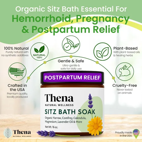 Miniatura 2 de Mejor baño de asiento orgánico para el cuidado posparto y elementos esenciales posparto, tratamiento natural para hemorroides para mujeres y madres