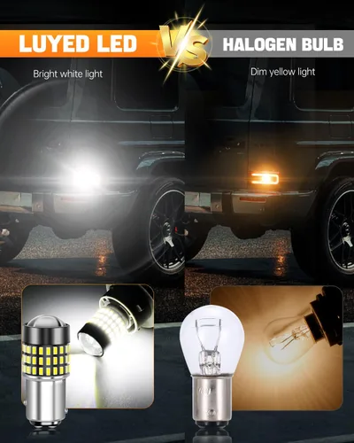Miniatura 31 de 1156 Bombillas LED Ámbar Amarilla Luz de Señal de Giro 400% de Brillo 1141 1003 7506 Bombillas LED P21W Usadas para Luces Intermitentes Luz Trasera
