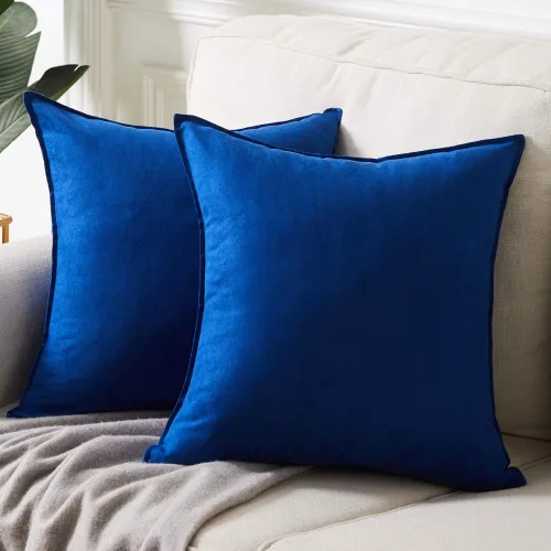 Fancy Homi - Paquete de 2 fundas de almohada decorativas azul real de 14x14 pulgadas para sala de estar, sofá cama, sofá, decoración moderna bohemia