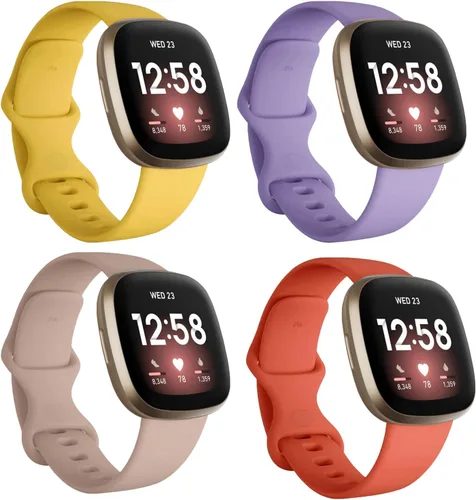 Miniatura 16 de Seleek Bandas de Repuesto Compatibles con Fitbit Versa 3 / Versa 4 / Sense/Sense 2, Pulseras Accesorios Clásicos de Silicona Ajustables Correas