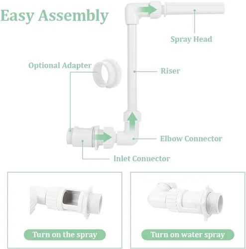 Miniatura 3 de Fuente de piscina para piscina, rociador de cascada para piscina, rociador divertido para piscina con rosca de 1.5 pulgadas para natación