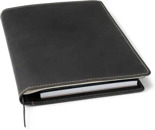 Miniatura 11 de Theodore Funda de cuero para cuaderno de 7.8 x 10.8 pulgadas con diario, para tableta, teléfono, cuaderno, tarjetas de visita, bolsillos