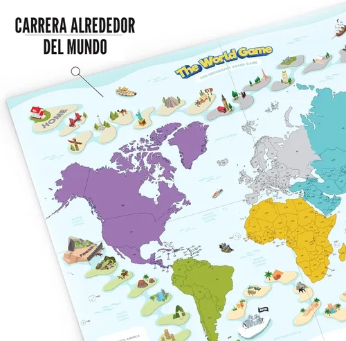 Miniatura 5 de The World Game - Divertido juego de mesa de geografía - Juego educativo para niños y adultos - Idea de regalo de aprendizaje genial para chicos