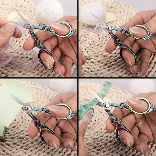 Miniatura 6 de YOUGUOM Tijeras de bordado para detalles: tijeras pequeñas de punta afilada para costura, manualidades, obras de arte, hilo de costura, tijeras