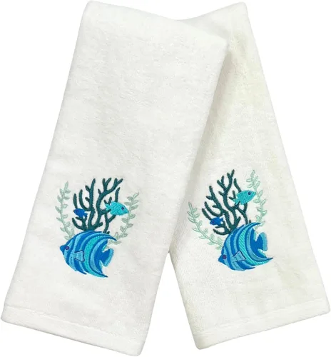 Miniatura 41 de Serafina Home Toallas de mano náuticas para huéspedes: Coastal Love Anchors The Soul, 2 piezas suaves y absorbentes