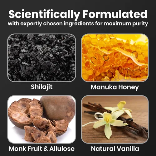 Miniatura 2 de Cured Shilajit - Gomitas para hombres con más de 85 minerales traza, ácido fúlvico y húmico Energía natural, resistencia y apoyo de resistencia
