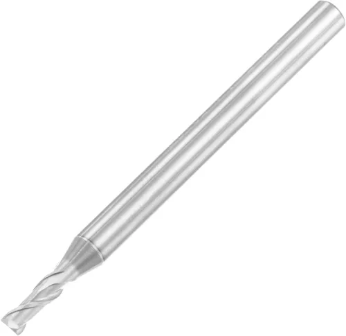 Miniatura 8 de uxcell Fresa de extremo de nariz cuadrada, punta de 0.079 in de diámetro de carburo sólido sin recubrimiento, fresadora CNC de 2 flautas en espiral