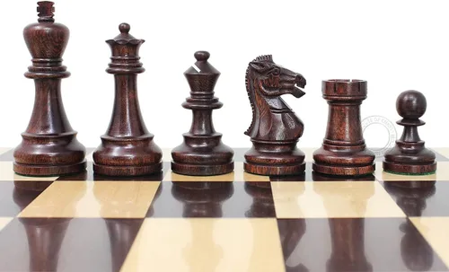House of Chess - Juego de ajedrez Grand Master Staunton Tournament - Tamaño King: 3-3/4 pulgadas (base ancha) + 2 reinas extra - Palisandro/Boj Ringy