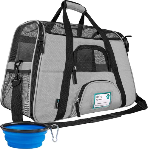 Miniatura 13 de PetAmi Transportador de mascotas aprobado por aerolíneas para gatos, transportador de perros de lados suaves para perros pequeños, suministros