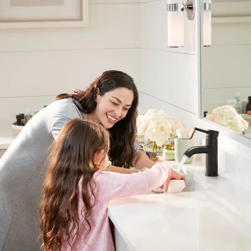 Miniatura 6 de VOTON Grifo de Baño Negro de Una Sola Manija Grifo de Lavabo de Baño Negro Mate Grifo de Lavabo RV para Recipiente de Baño 1 o 3 Agujeros con Placa