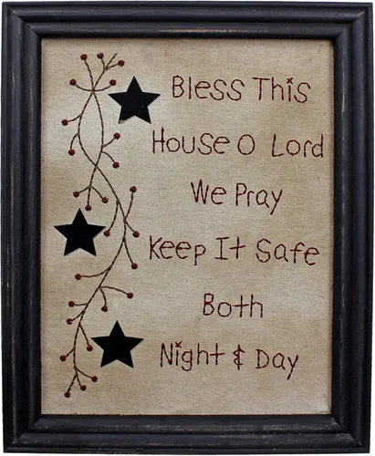 Miniatura 11 de CVHOMEDECO. Primitives Antique A house is made of wood and beams, A home is made of love and dreams, marco de costura montado en la pared, arte