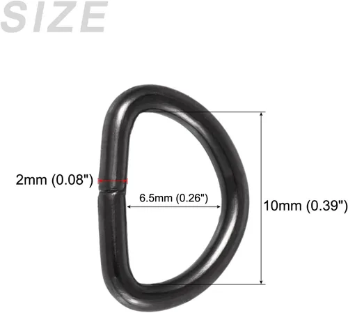 Miniatura 2 de METALLIXITY Metal Rings Non-welded D-shaped Ring Buckles for Hardware DIY Keychains Card Holders Purse