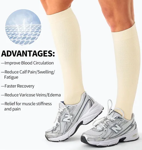 Miniatura 6 de Calcetines de compresión para mujeres y hombres (3 pares) El mejor apoyo para enfermeras, correr, senderismo, recuperación y calcetines de vuelo