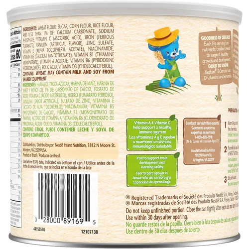 Miniatura 3 de Nestle Nestum - Cereales junior, 3 cereales, trigo, maíz y arroz, hechos para niños pequeños de 12 meses, recipiente de 14.1 onzas (paquete de 3)