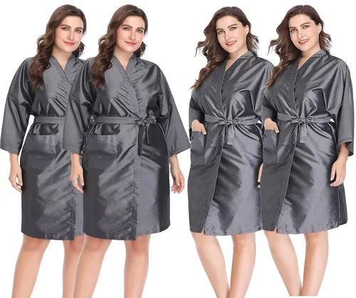 Miniatura 7 de PERFEHAIR Capa de bata para cliente de salón, paquete de 4, batas de peluquería para peluquería para peluquería hasta corte de cabello, coloración