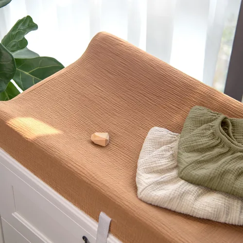Miniatura 6 de lulumoon Funda para cambiador de pañales de bebé: Funda de almohadilla de muselina para cambiador de pañales - Fundas de cambiador para niñas y niños