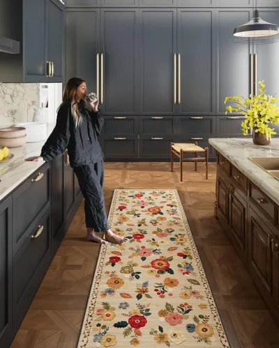 Miniatura 127 de Alfombra de pasillo lavable antideslizante: alfombra de cocina de 2 x 6 pies, resistente a las manchas, con parte trasera de goma, alfombra suave