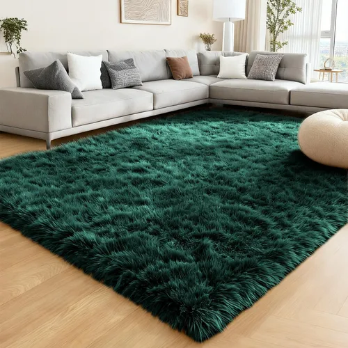 Miniatura 29 de Ompaa Alfombra esponjosa, alfombra mullida súper suave para dormitorio, sala de estar, alfombra grande de felpa de 6 x 9 pies, alfombra de pelo
