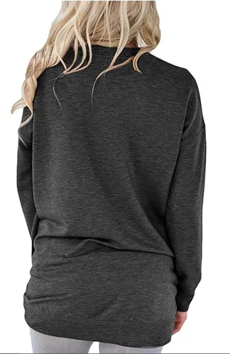 Miniatura 4 de ONLYSHE - Sudadera para mujer, cuello redondo, casual, holgada camiseta manga larga