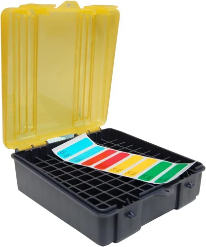 Miniatura 3 de Plano Estuche de munición para pistola de 100 unidades Estuche de plástico duradero con tapa abatible para un cómodo almacenamiento de municiones