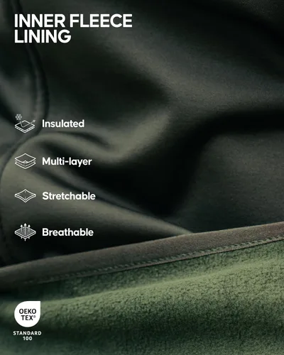 Miniatura 4 de DANISH ENDURANCE Pantalones de senderismo Softshell para hombre, repelente al agua, forro polar