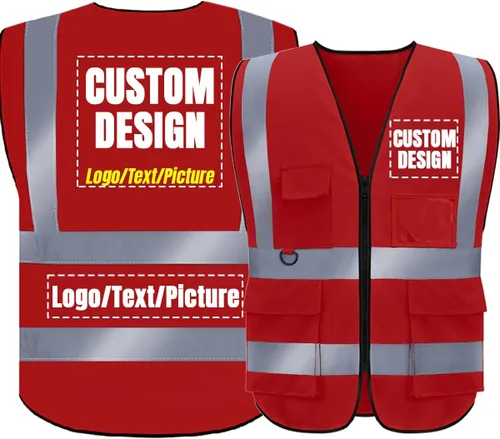 Miniatura 50 de BeautyWill Chaleco de Seguridad con Logo Personalizado Clase 2 Chaleco Reflectante de Alta Visibilidad Chaleco de Construcción Transpirable