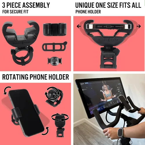 Miniatura 8 de Soporte de teléfono de silicona mejorado compatible con accesorios de bicicleta Peloton - Soporte para teléfono celular para bicicleta de ejercicio