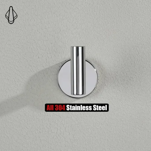 Miniatura 5 de JQK Gancho de toalla de baño cromado, gancho para abrigo/albornoz de acero inoxidable 304 para baño, cocina, garaje, montado en la pared