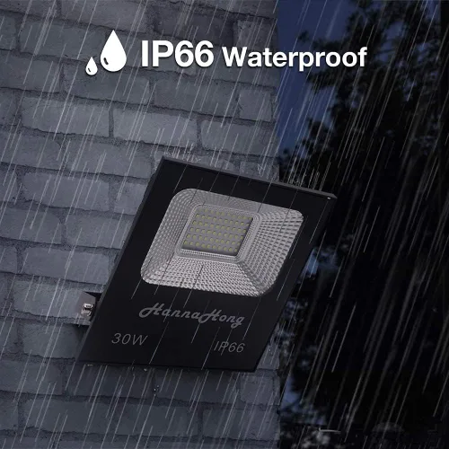 Miniatura 4 de Luz de inundación LED de 10 W con interruptor de encendido/apagado, luz blanca fría, luz de seguridad/trabajo/planta de cultivo al aire libre, IP66